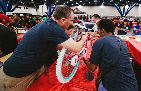 A large Build-a-Bike charity event